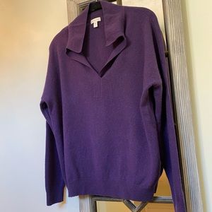 Garnet Hill Cashmere Polo Sweater